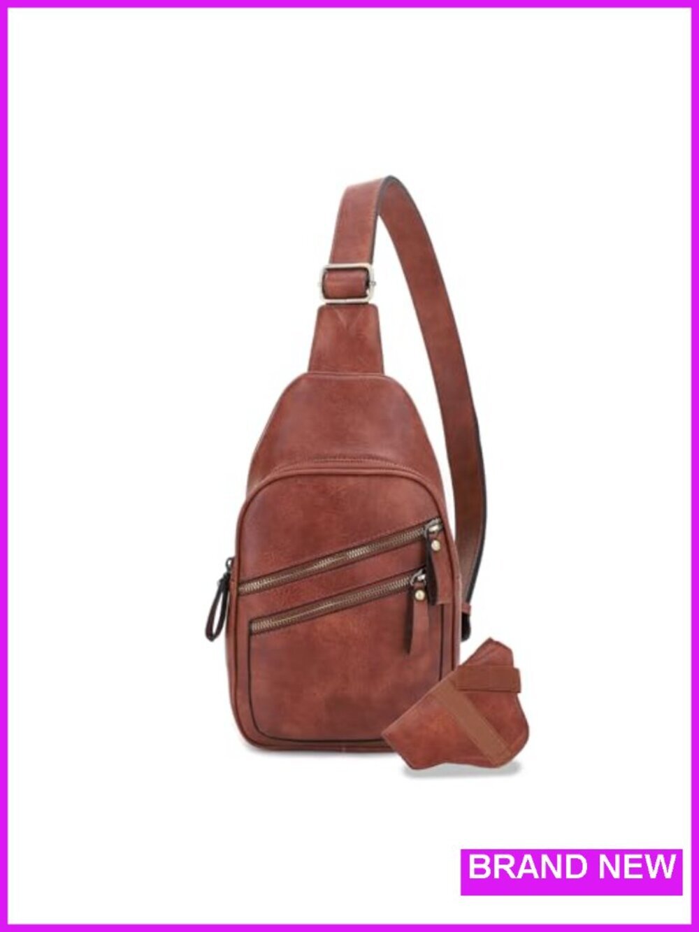 Unisex Multi-Pocket Concealed Carry Sling Bag Crossbody Backpack Purse Faux